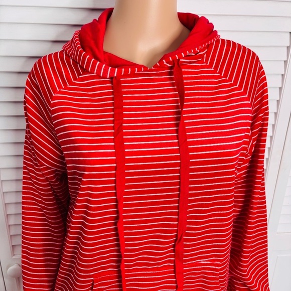 VERA BRADLEY Snow Stripe Polar Velour Pullover Hoodie Size Medium - Picture 3 of 9